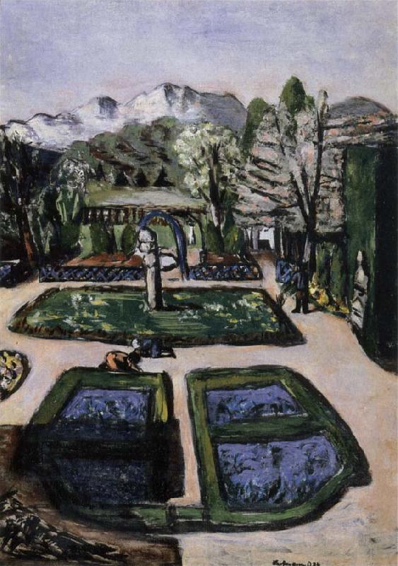 Max Beckmann Garden Landscape in Spring with Mountains oil painting image